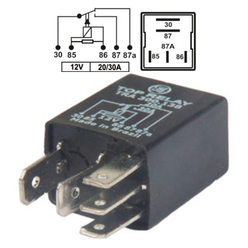 [TRA300138] MINIRELE AUXILIAR 5 PATAS 12V 20/30A
