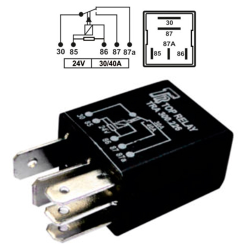 [TRA300226] MINIRELE AUXILIAR 5 PATAS 24V 30/40A