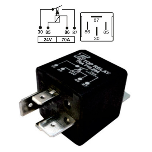 [TRA710294] RELE AUXILIAR 4 PATAS CON SOPORTE METALICO 24V 70A