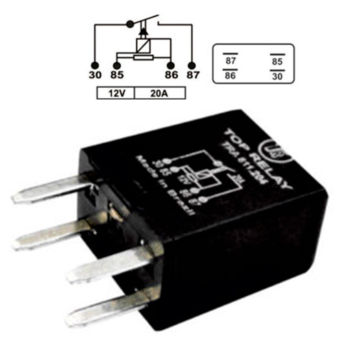 [TRA811204] MINIRELE AUXILIAR 4 PATAS AGUJA 12V 20A