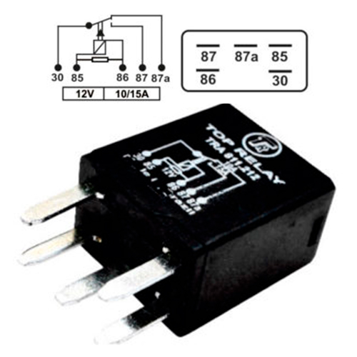 [TRA811212] MINIRELE AUXILIAR 5 PATAS AGUJA 12V 10/15A