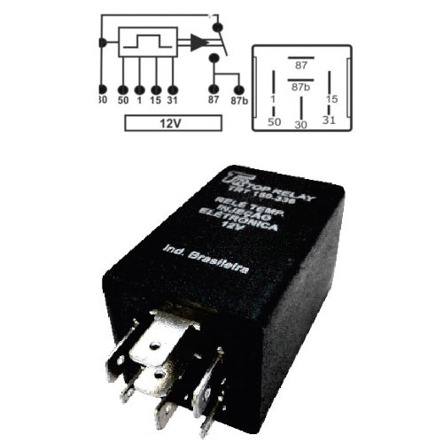 [TRT150336] RELE TEMPORIZADOR 7 PATAS CON SOPORTE 12V