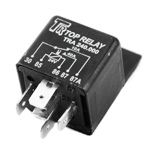 [TRA240000] REL AUXILIAR, 5 TERMINALES CON SOPORTE DE MONTAJE 24V 10/40A TOP RELAY