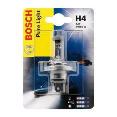 [B-1987301001] BOMBILLO HALOGENO H4 P43 12V 5560W FARO PURE LIGHT OEM BLISTER X 1 1987302803 64193 50440 GL11 12342