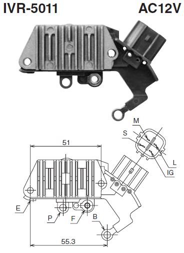 [IVR-5011] REGULADOR ALT. TOYOTA VIGO NIPONDENSO 12V - IN-372 NEW ERA