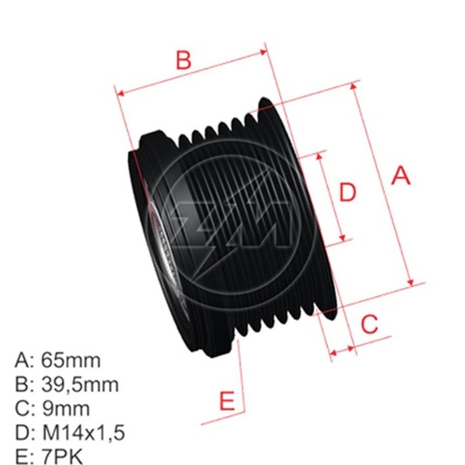 [ZM-96.005.35] Polea Rueda Libre Honda Ccvr Hrv Accord Civic 7X14 31141-R0L0-G01 31141-Rl0-G01 9600535 5598