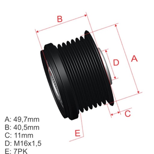 [ZM-96.010.01] Polea Rueda Libre Mazda 3 1.6 Mazda 6 Mitsubishi Lancer 2.0 08-09 Nissan Micra 1.2 6X17 Lf1818330A Lw1818W11 23750Aa070 F577572
