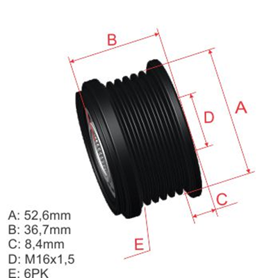 [ZEN-5569] Polea Rueda Libre Nissan Altima 2.5 Sentra 2.5 Xtrail T30 02 Renault Koleos 6X16 23151Ja02A 2650319
