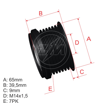[ZEN-5598] Polea Rueda Libre Honda Ccvr Hrv Accord Civic 7X14 31141-Rl0-G01 31141-Rl0-G01 9600535 5598