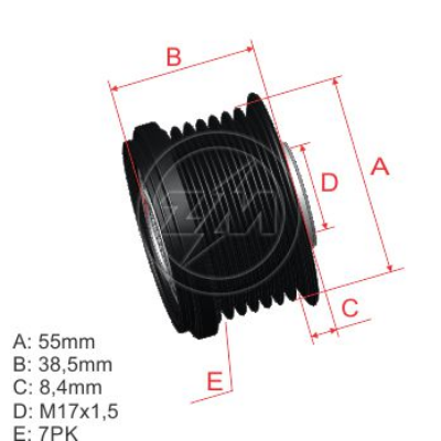 [ZEN-5614] Polea Rueda Libre Nissan Frontier Navara Qashqai Diesel E: 7X17 231515X21A 96.010.21