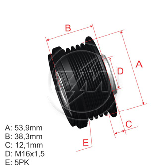 [ZM-96.012.19] Polea Rueda Libre Fiat Palio 1.8 03 Stilo 1.8 03 Corsa Evolution 1.0 02 5X16 93387684 F565973 85595575 2494258