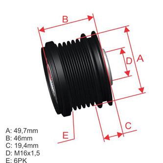[ZM-96.012.31] Polea Rueda Libre Mercedes Sprinter 515 C180 200 220 250 350 Vito 6X16 A1591500060 A2781500060 A6461550115 2604126 2604640