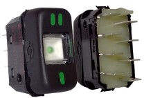 [K-3931021] Interruptor  De Tecla 24V Camiones Y Autobuses 88-12- 2 Posiciones- Indicador Para Una Posicion- Sin Retorno- 8 Terminales