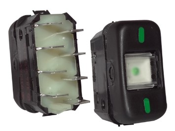 [K-3931064] Interruptor  De Tecla 24V Camiones Y Autobuses 88-12- 2 Posiciones- Indicador Para Una Posicion- Con Retorno- 8 Terminales