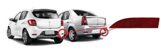 [RDS-1533] Refletor Renault Logan - Sandero 2013 Diante - Lado Esquerdo - Numero Original 2.656.590.19-R