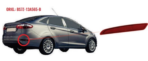 [RDS-1543] Reflector Ford New Fiesta Sedan  2014 A 2017 - Lado Izquierdo - Nmero Original Bs7Z -1365 -B