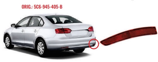 [RDS-1550] Reflector Vw Jeta  2015 A 2017 Nmero De Origen Secundario De La Derecha 5C6-945-105-B