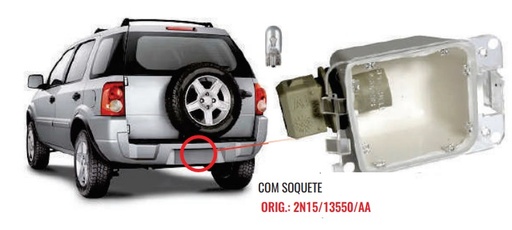 [RDS-3520S] Ecosport Luz Placa 2003/2012 Cod.Original: 2 N15/13550/Aa Con Enchufe