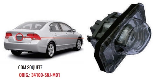 [RDS-3525] Honda Civic Luz Placa Cod. Original: 34100-Snj-M01