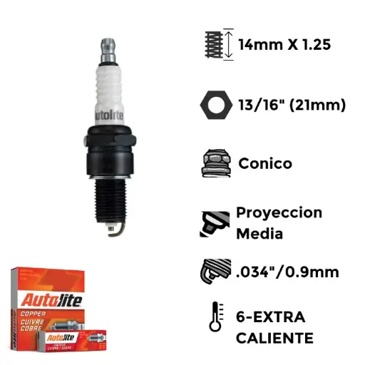 [A66] Bujías Autolite Cobre X4 - NGK BPR5ES BOSCH WR9DC